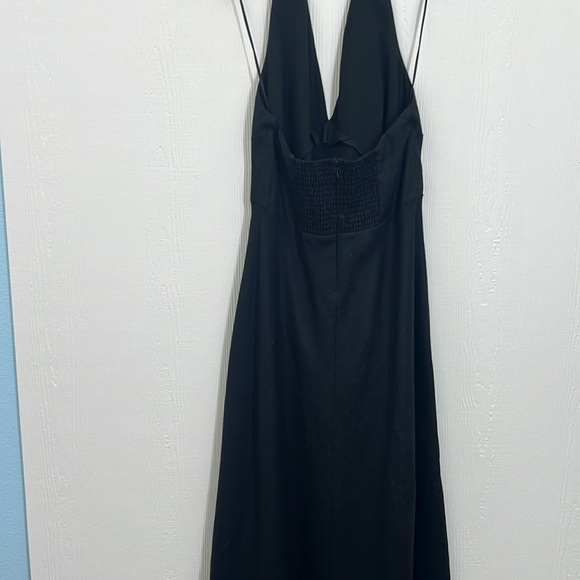 REFORMATION - Deliah 100 % Linen V Neck Halter Neckline Maxi Dress Size 16 - Picture 11 of 13